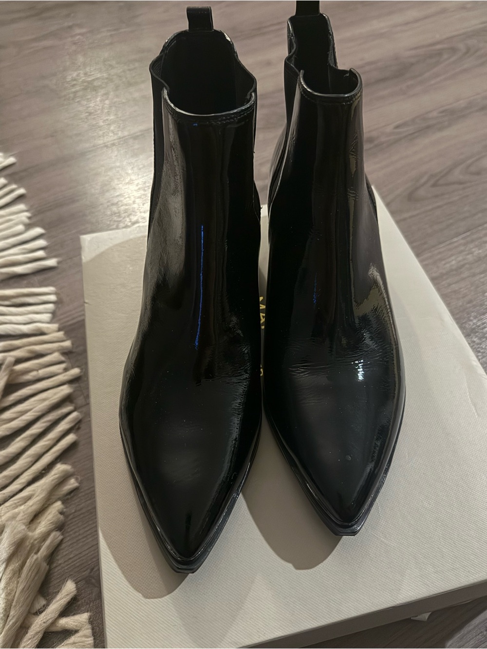 Marc Fisher Yale Booties Black Patent Leather